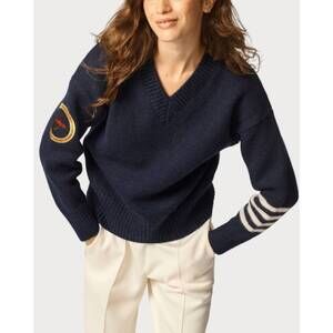 NEW ONCEPT summit oversized v-neck sweater in indigo